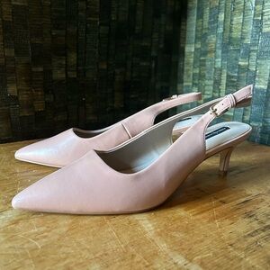 French Connection Blush Slingback Kitten Heels